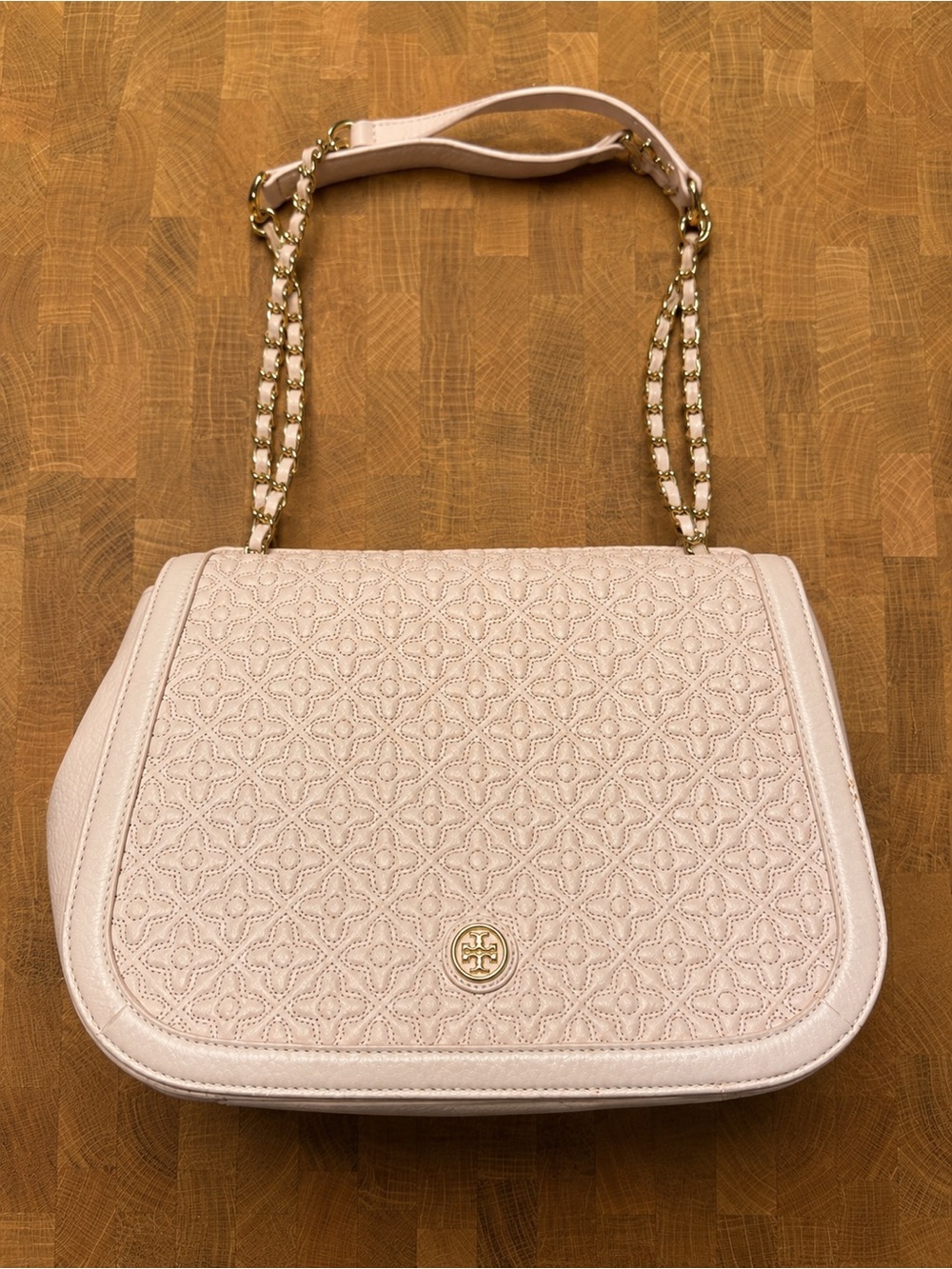 Tory Burch Blush Pink Leather Chain Shoulder Bag Purse